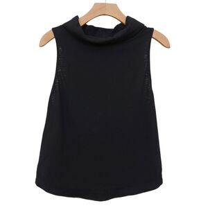 We The Free Top Womens Small Black Summer Thing Sleeveless Cowl Neck Knit Cotton